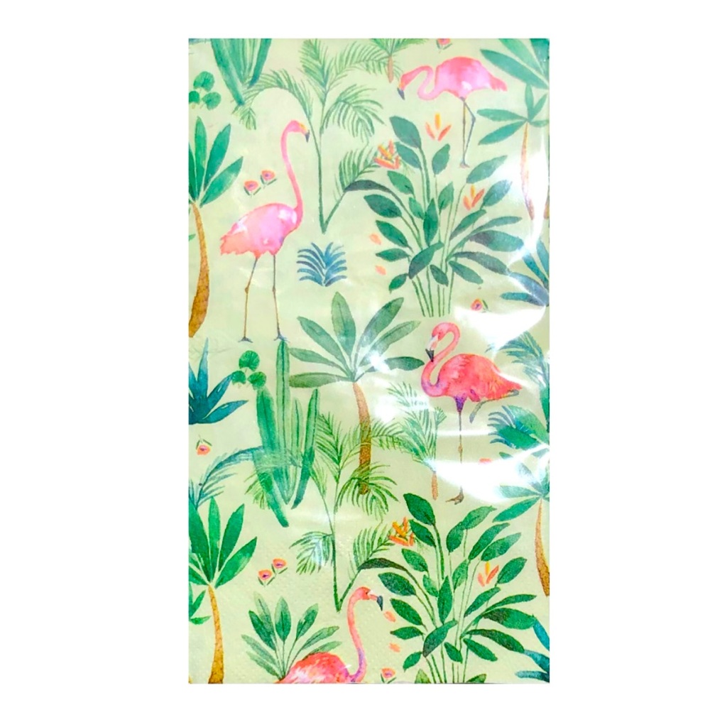 Molly & Rex Flamingo Cuban Lime Guest Towel Paper Napkins (20998), 32 ct